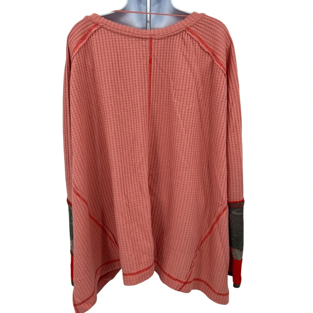 Free People We The‎ Free Lovin' Leopard Oversize Thermal V Neck Size M